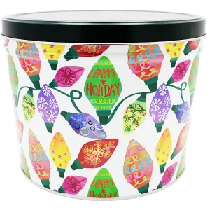 2 Gallon – Holiday Lights Popcorn Tin