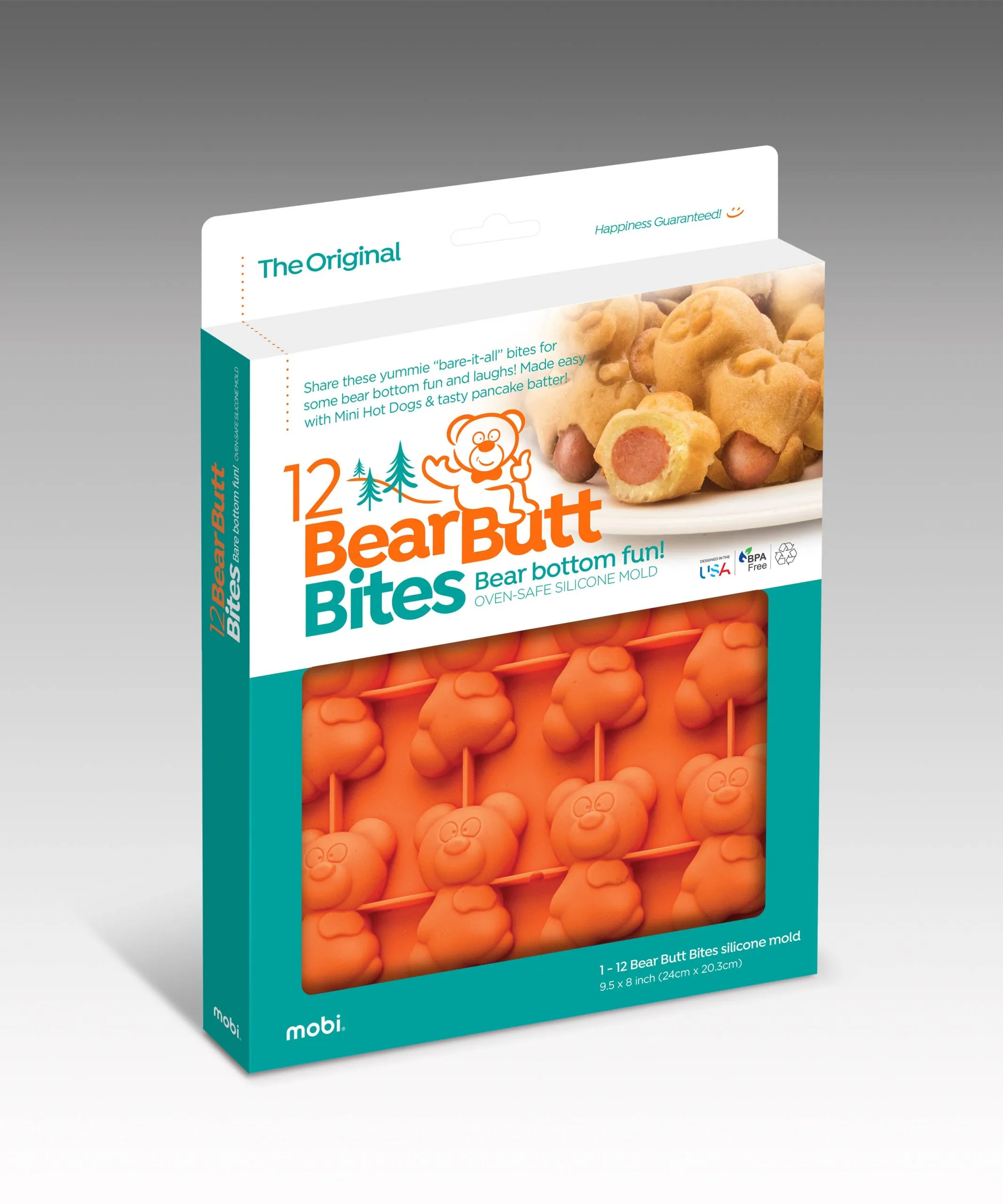 Mobi – 12 Bear Butt Bites, Silicone Mold