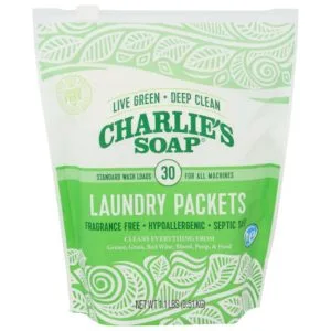 Charlie’s Soap – Fragrance Free Laundry Detergent Packets, 1.1 Lbs