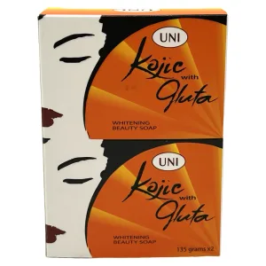 UNI – KOJIC with GLUTA – Beauty Soap (Orange) x 2 = 270 G