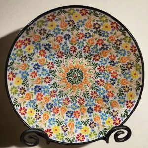 12″ Round Embossed Ceramic Bowl