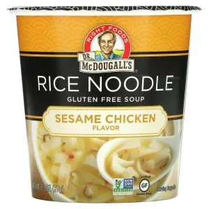 Rice Noodle Soup with Sesame Chicken | Dr. McDougall’s