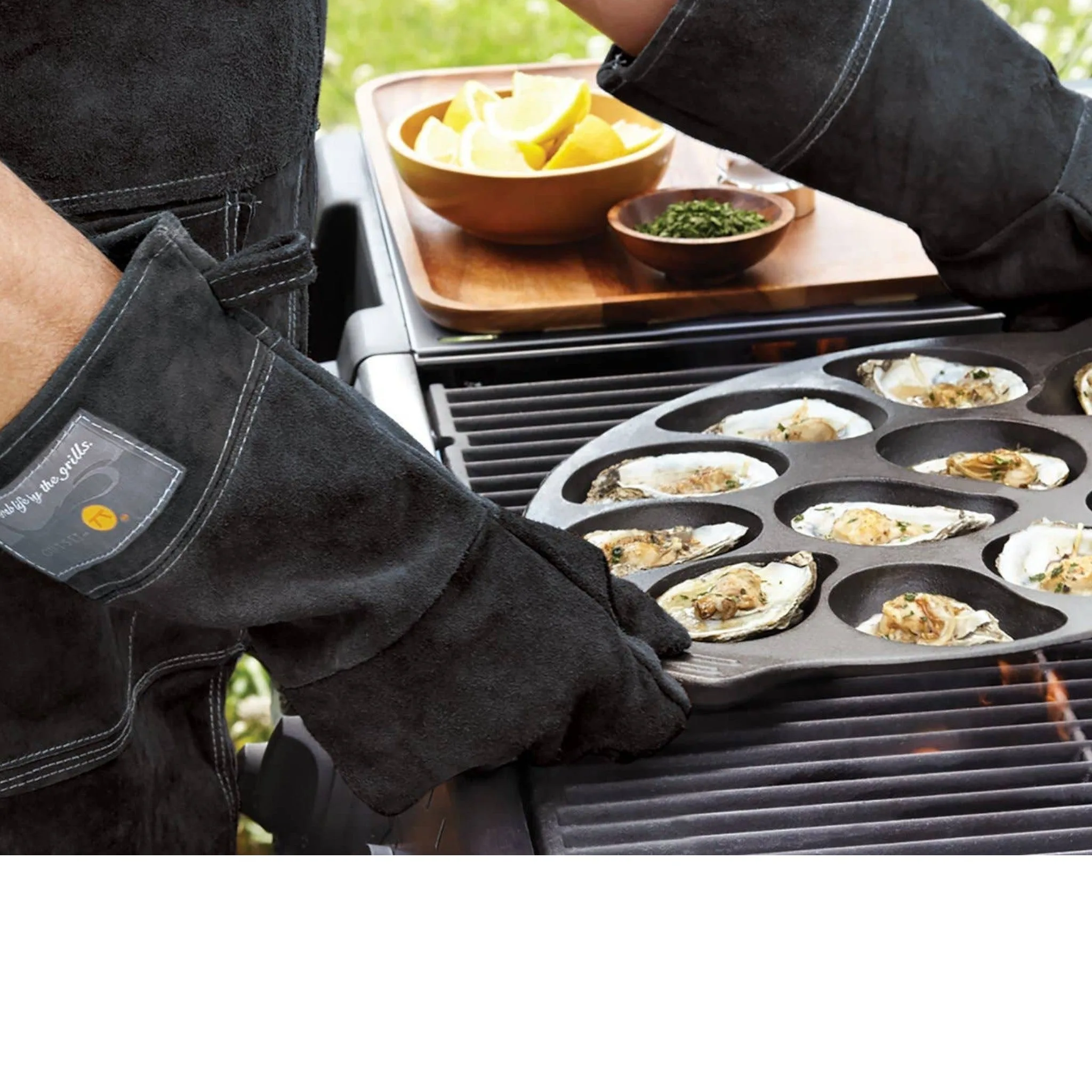 Fox Run Brands – Outset Grill Gloves Black Leather 15″