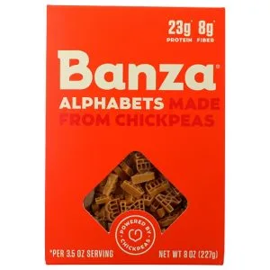 Banza Chickpea Pasta – Pasta Alphabet Chickpea, 8oz