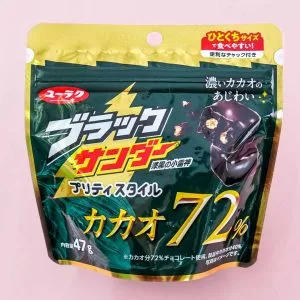 Yuraku Black Thunder Chocolate Snack – 72% Cacao