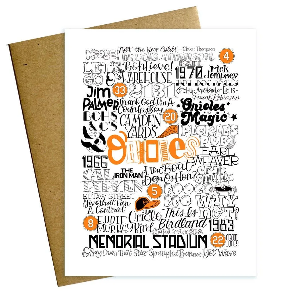 Maggie Moore Studio – Baltimore Orioles Greeting Card