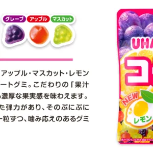 UHA mikakuto, Kogumi, “Fruits” Tiny Cute Gummy Candy, 4 flavors assortment,85g