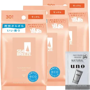 Seabreeze Face & Body Sheet Soap Scent 30 Sheets × 3 Packs + Bonus – Made in JAPAN – Tokyo Sakura Mall