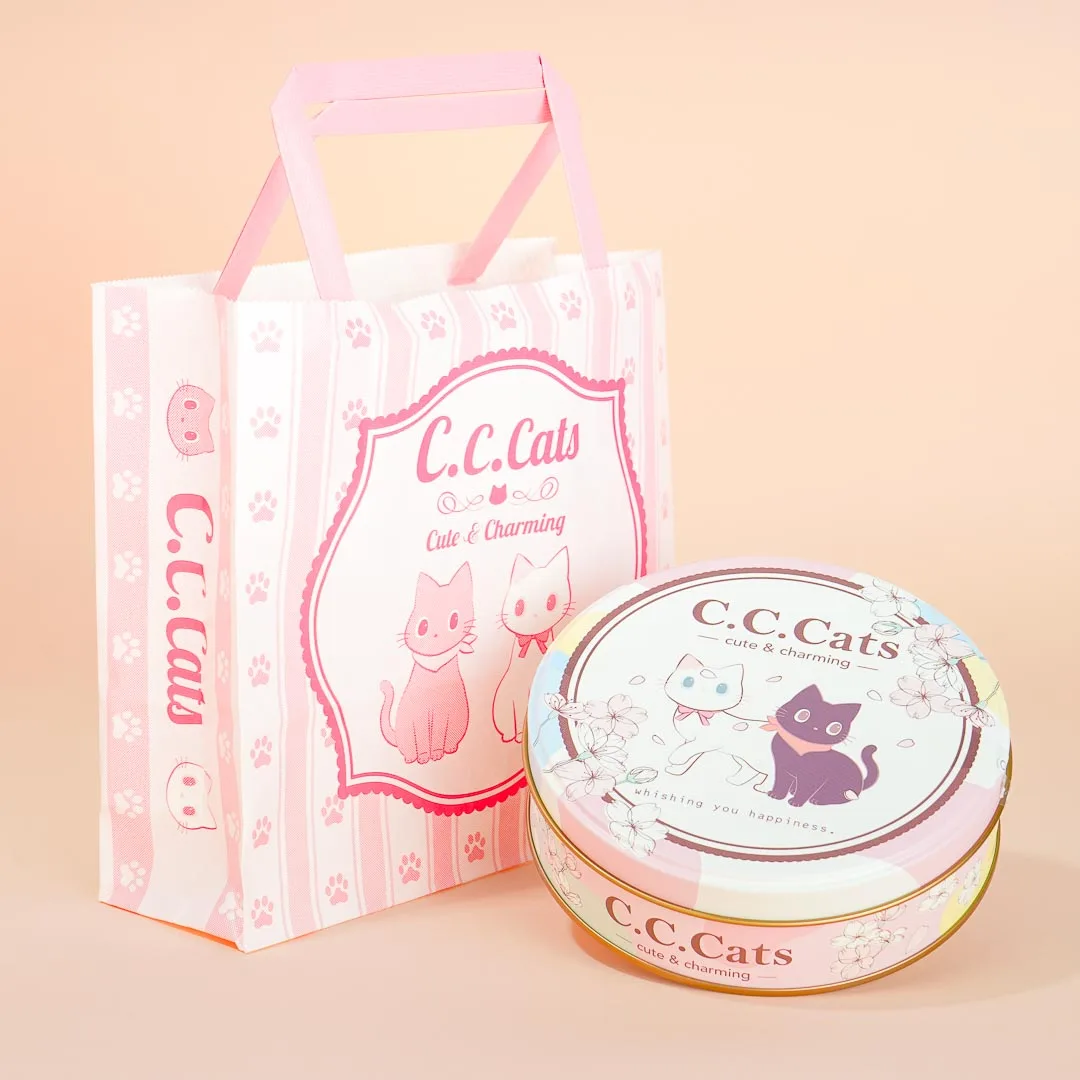 C.C. Cats Sweets Round Tin With Gift Bag