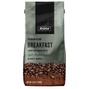 Cafe Aroma Select – Breakfast Ground Coffee, 12 Oz (Pack Of 12)