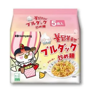 Samyang Buldak Cream Carbonara Super Spicy Stir-fried Noodles – 5 Pack