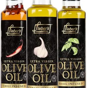 Lieber’s Garlic, Chili, Basil Infused Extra Virgin Olive Oil Gift Set, 8.45 Fl oz.
