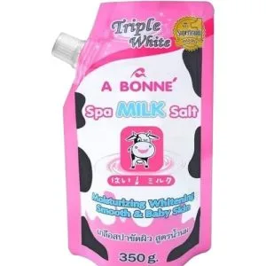 A Bonne – Triple White Spa Milk Salt Scrub Soap – Moisturizing Smooth and Baby Skin – 350 G