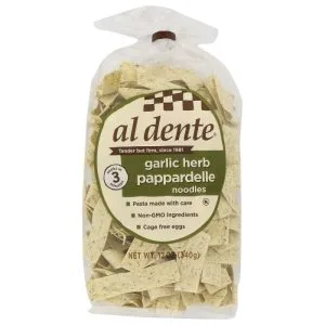 Al Dente – Pappardelle Garlic & Herb Pasta, 12 Oz – Pack of 6