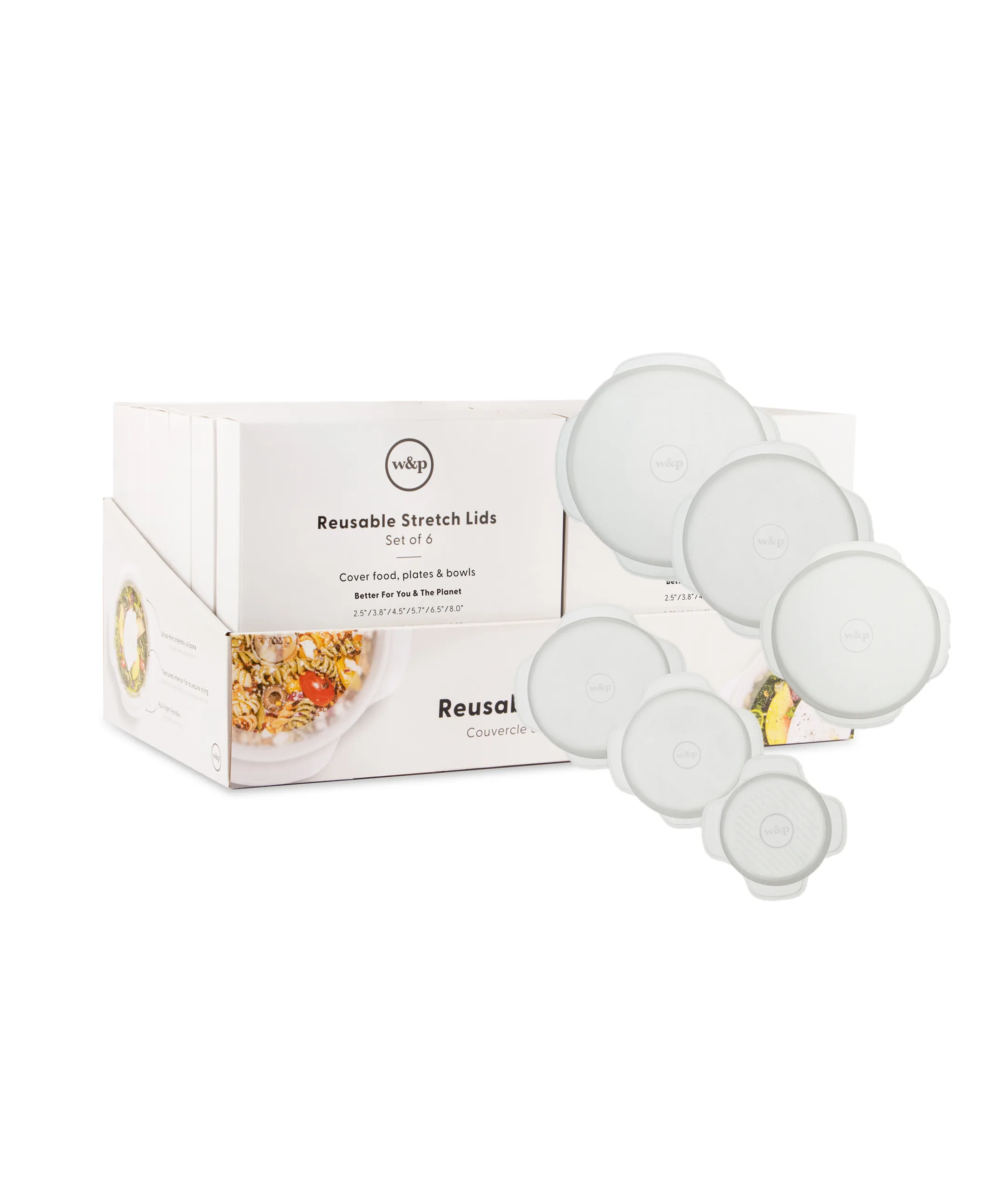 W&P – Reusable Silicone Stretch Lids – Set of 6