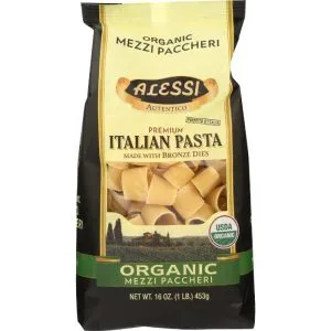Alessi – Organic Mezzi Paccheri Pasta, 16 Oz – Pack of 6