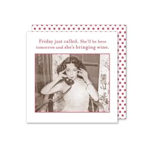 Shannon Martin Design – Friday Just Called Beverage Napkin