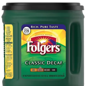 Folgers Decaffeinated Classic Roast Ground Coffee, 28.8 oz.