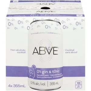 Above – Gin And Tonic Non Alcoholic Cocktails 4Pk, 48 FO – Pack of 6