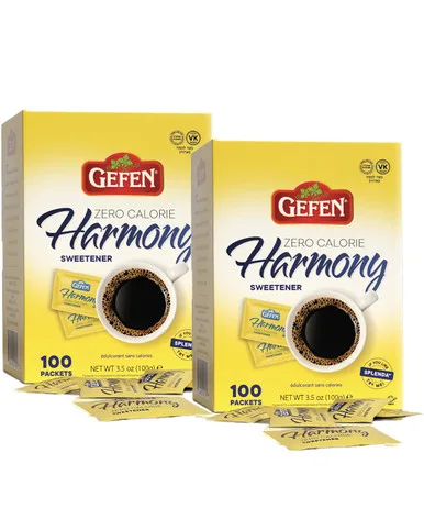 Gefen Harmony Zero Calorie Sweetener, Kosher for Passover, 200 Packets