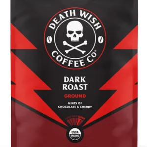 Death Wish Organic Dark Roast Ground Coffee, 34 oz.