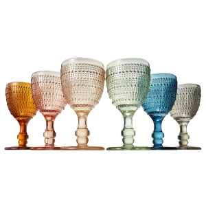 The Wine Savant- Beaded Goblet Wine Drinking Glasses | 14.8 OZ