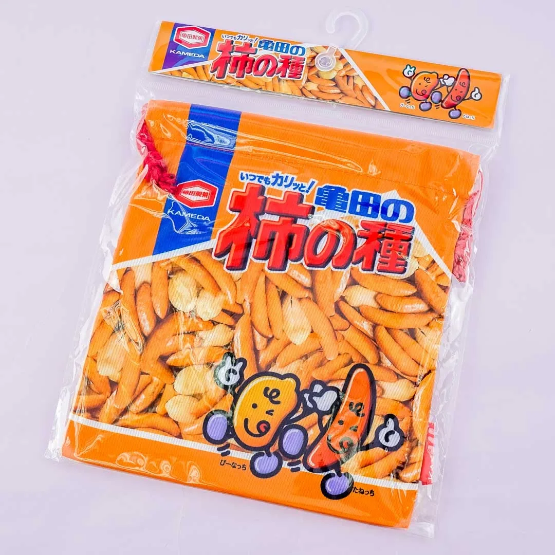 Kaki No Tane Drawstring Pouch