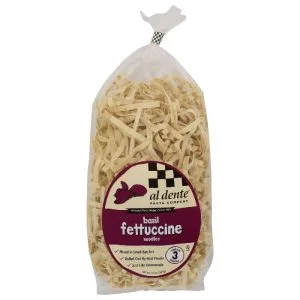 Al Dente – Fettuccine Basil Pasta, 12 Ounce – Pack of 6