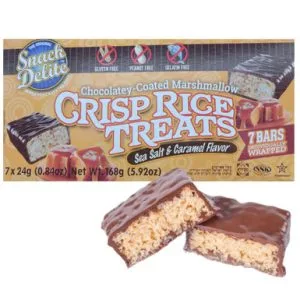 Snack Delite Marshmallow Crisp Rice Treats, Sea Salt & Caramel Flavor, 7 Count