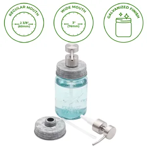 Mason Jar Lifestyle – Satin / Brushed Finish Soap Pump Dispensers for