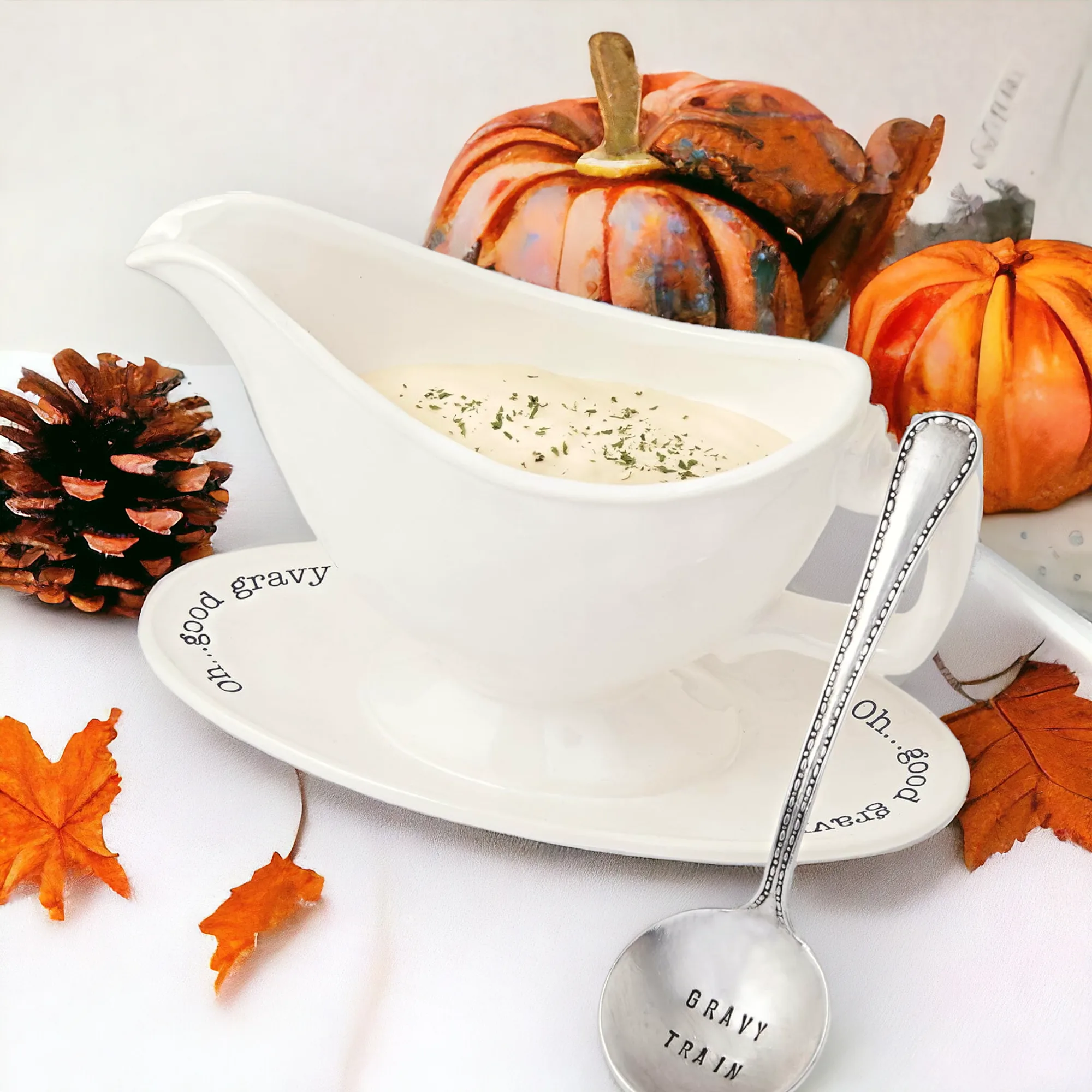 Mud Pie Circa Gravy Boat Set