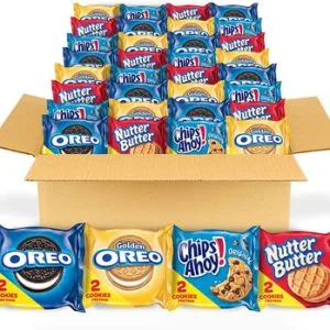 OREO Original, OREO Golden, CHIPS AHOY! & Nutter Butter Cookie Snacks Variety Pack, School Lunch Box Snacks, 56 Snack Packs (2 Cookies Per Pack)