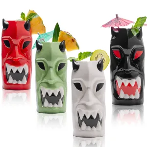 Lemonsoda – Ceramic Horned Tiki Hawaiian Mugs