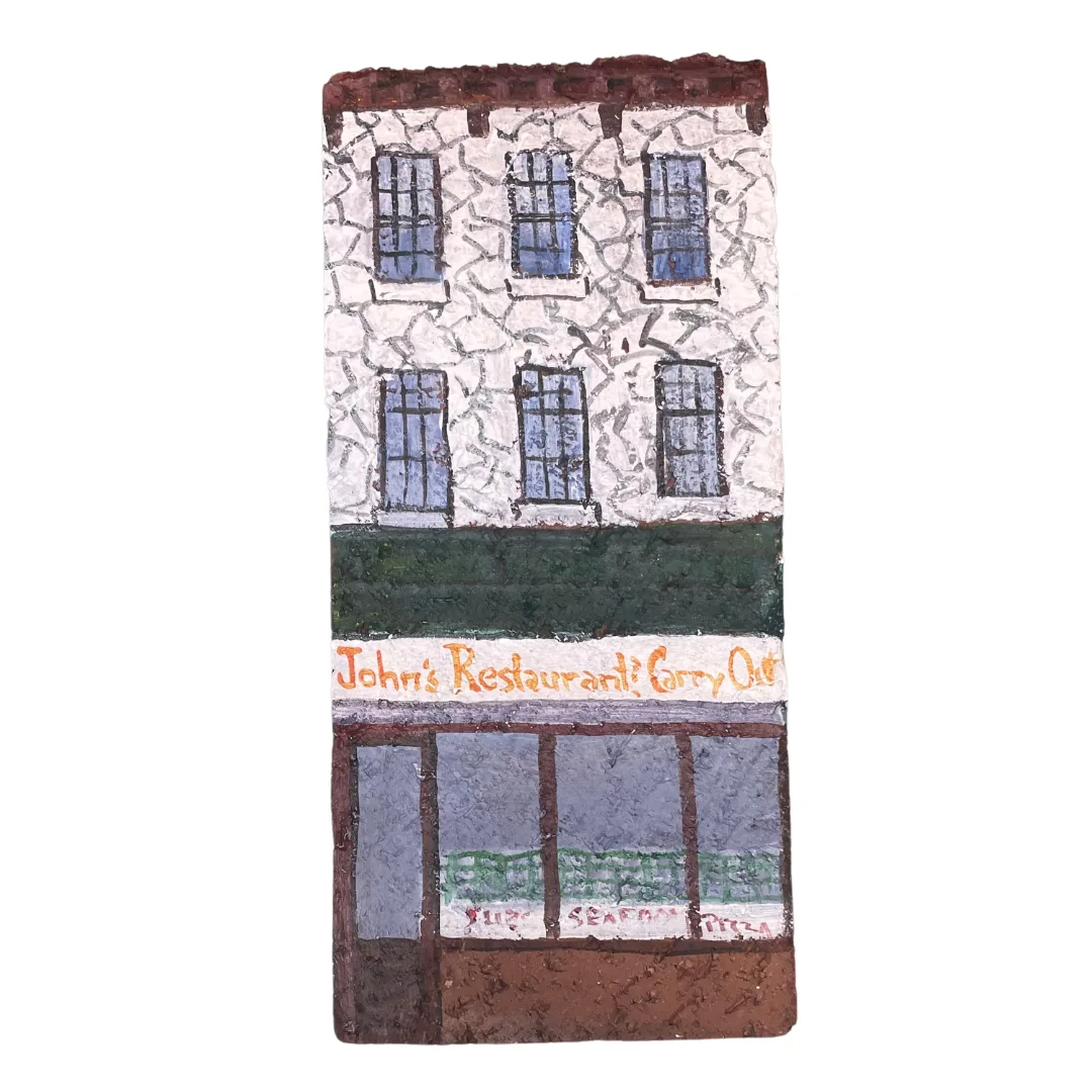 Linda Amtmann Hand Painted Brick – John’s Restaurant & Carryout
