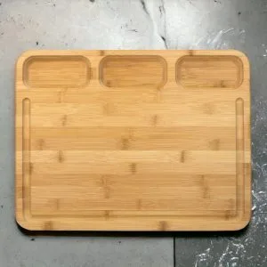 Totally Bamboo 3 Well Kitchen Prep Cutting Board with Juice Groove