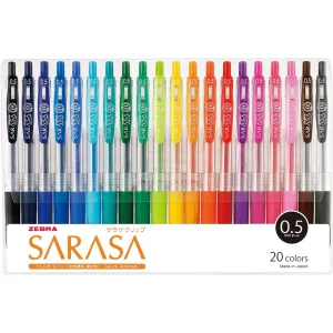 Zebra Sarasa Clip 0.5mm Gel Pens 20 Color Set – Made in JAPAN – Tokyo Sakura Mall