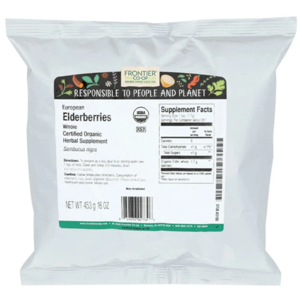 Frontier Herb – Organic Whole European Elderberries