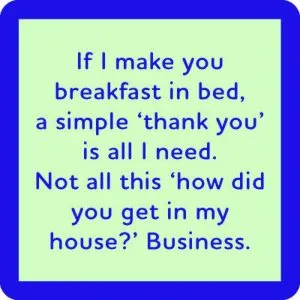 Drinks on Me coasters – Breakfast in Bed