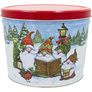 2 Gal Festive Gnomes Popcorn Tin
