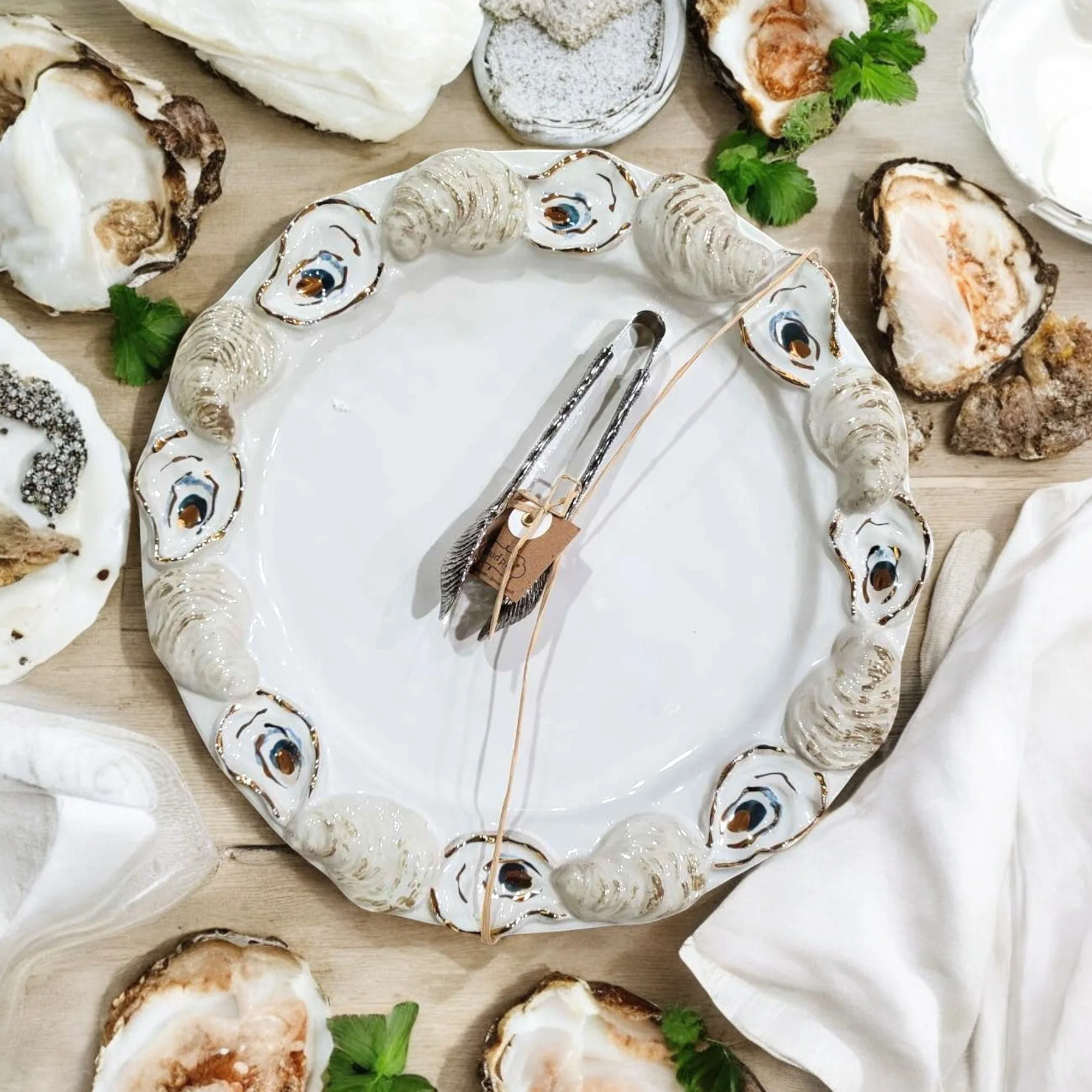 Oyster Round Platter – Coastal-Inspired Serving Dish