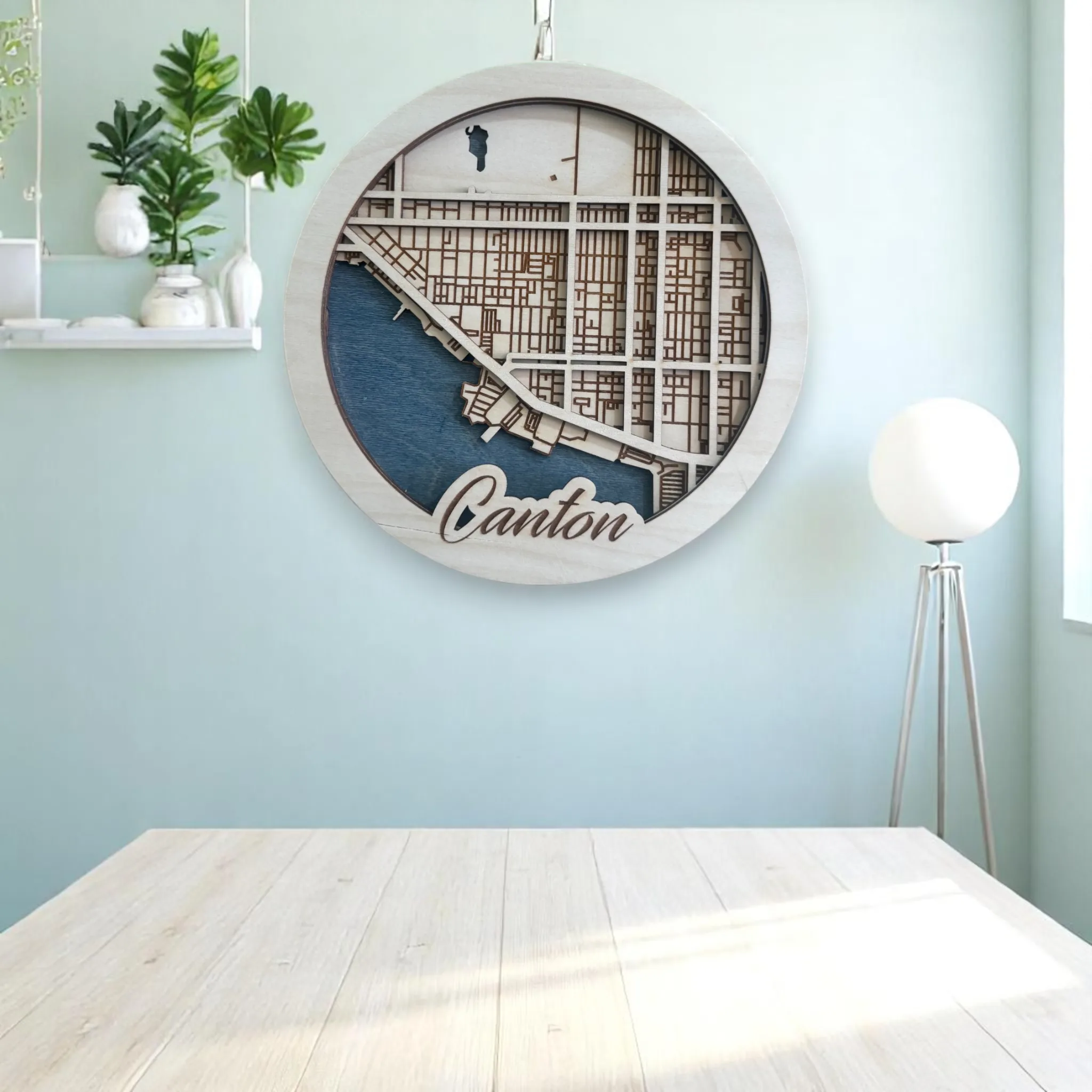 Leroy Large 3D Round Map- Canton