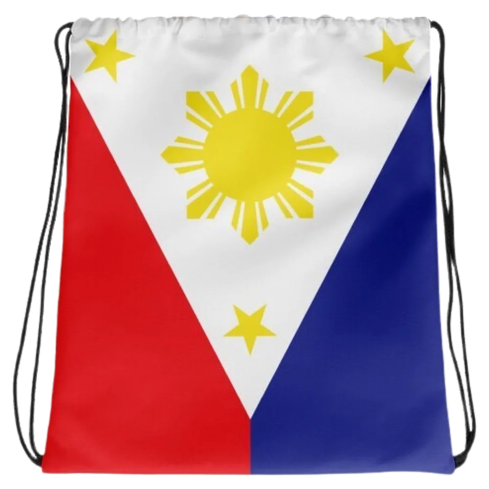 PHILIPPINES Flag Drawstring Backpack Bag – 41cm X 32cm