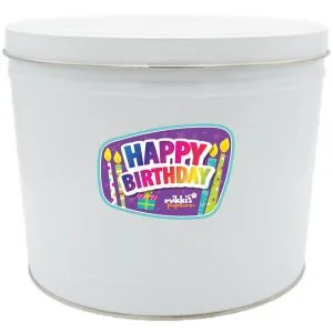 2 Gal Happy Birthday Popcorn Tin