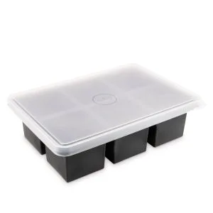 W&P – Cup Cube Silicone Food Storage Meal Prep: Charcoal / 6 Cube