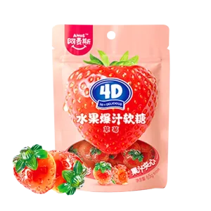 Amos Strawberry-Flavored Fruit Filled Gummies 65g