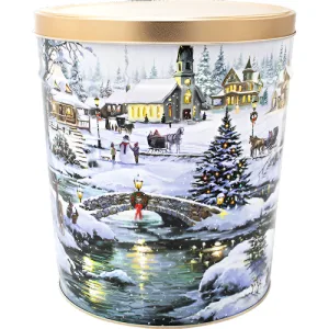 3.5 Gal Christmas Icy Lights Gourmet Popcorn Tin Can
