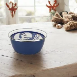 Golden Rabbit Blue Crab Enamel Salad Bowl