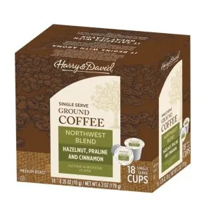 Harry & David – Single Serve Ground Coffee Cups Northwest Blend Hazeln