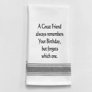 Wild Hare Designs – “A great friend always…” White Kitchen Towel
