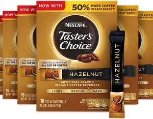 Taster’s Choice Hazelnut Instant Coffee Packets, 16 Count (Pack of 8)